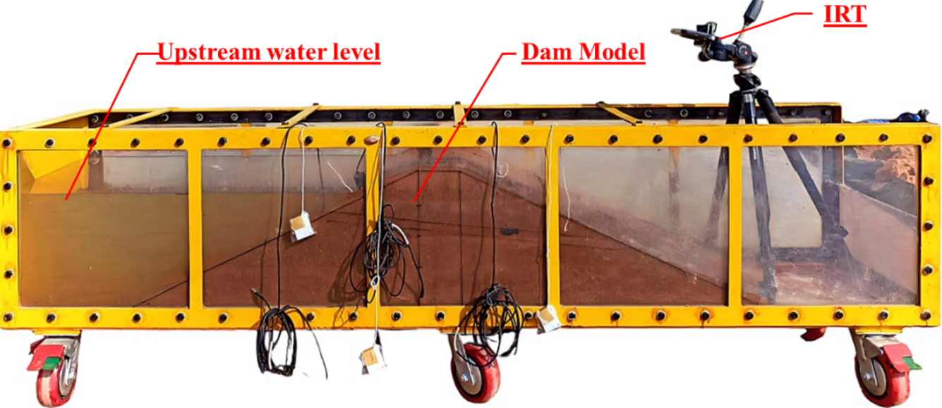 Laboratory-scale set up for seepage detection